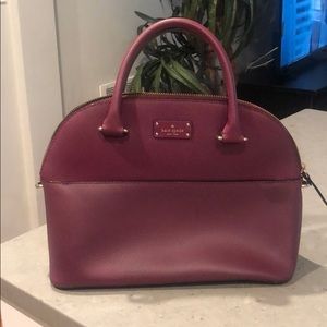 Small Kate Spade Tote, a cranberry/red wine color